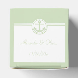 Mint Green Nautical Anchor Favour Box