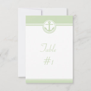 Mint Green Nautical Anchor Reception Table Card