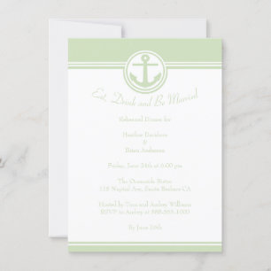 Mint Green Nautical Anchor Rehearsal Dinner Invite
