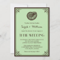 Mint Green Nautical Beach Wedding Invitation