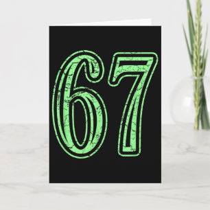 Mint Green Number 67 Distressed Sports Number Jers Card