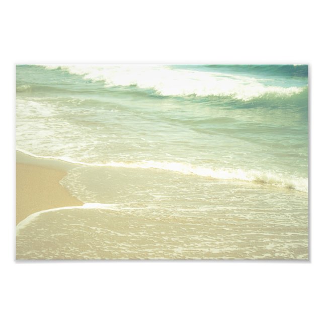 Mint Green Ocean Pastel Beach Photography Photo Print (Front)