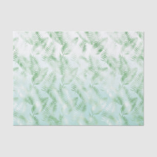 Mint Green Ombre Tropical Leaves Tissue Paper