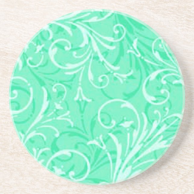 Mint Green Ornamental Coaster (Front)