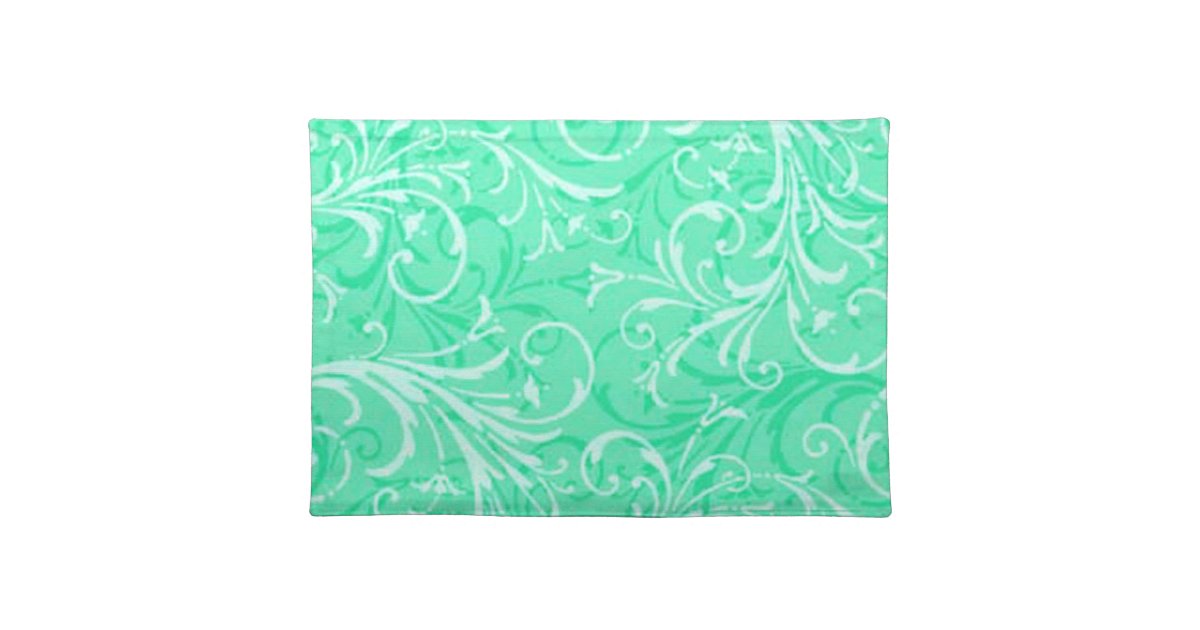 Mint Green Ornamental Placemat Zazzle