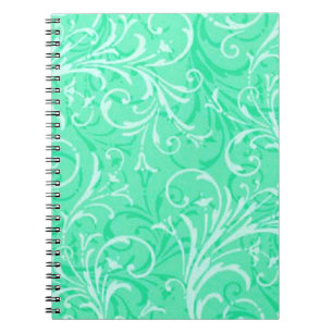 Mint Green Ornamental Spiral Notebook