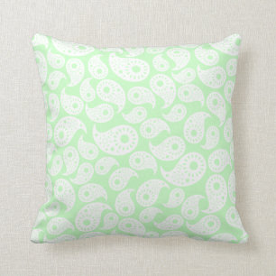 Mint Green Paisley. Cushion