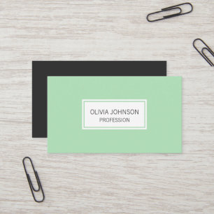Mint green pastel minimalist elegant business card