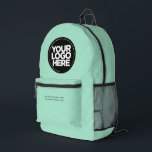 Mint Green | Personalised Corporate Logo and Text Printed Backpack<br><div class="desc">Classic Mint Green Colour | Personalised Corporate Logo and Text Modern Business Printed Backpack</div>