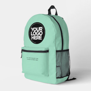 Mint Green   Personalised Corporate Logo and Text Printed Backpack
