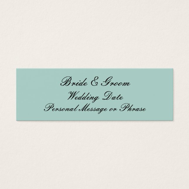 Mint Green Personalised Wedding Favour Tag Templat (Front)