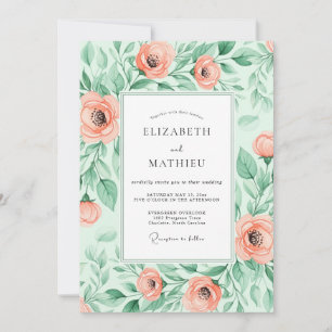 Mint Green Picturesque Spring Wedding Invitation