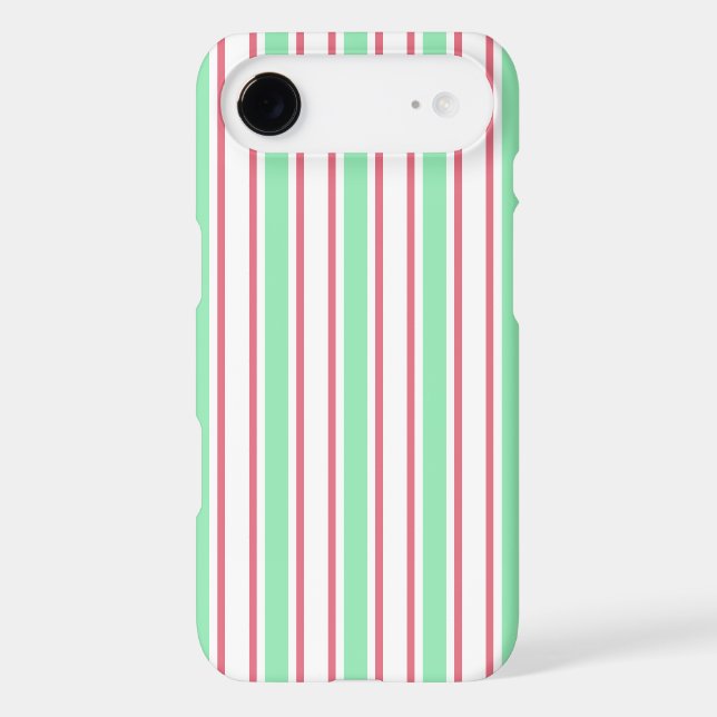 Mint green, pink and white candy stripes (Back)