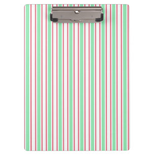 Mint green, pink and white candy stripes clipboard