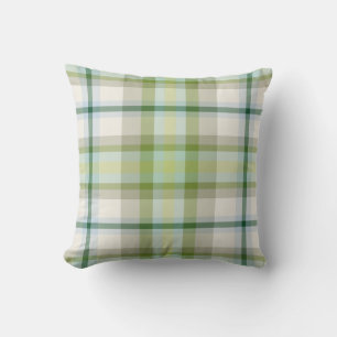 Mint Green Plaid Pillow