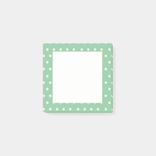 Mint Green Polka Dot Customisable Post-it Notes