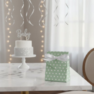 Mint Green Polka Dot Favor Box for Baby Shower