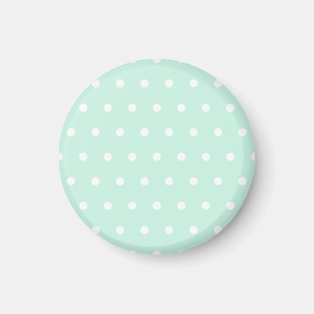 Mint Green Polka Dot Magnet (Front)