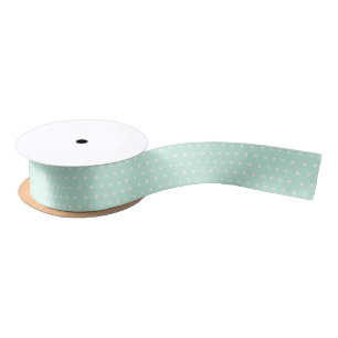 Mint Green Polka Dot Satin Ribbon