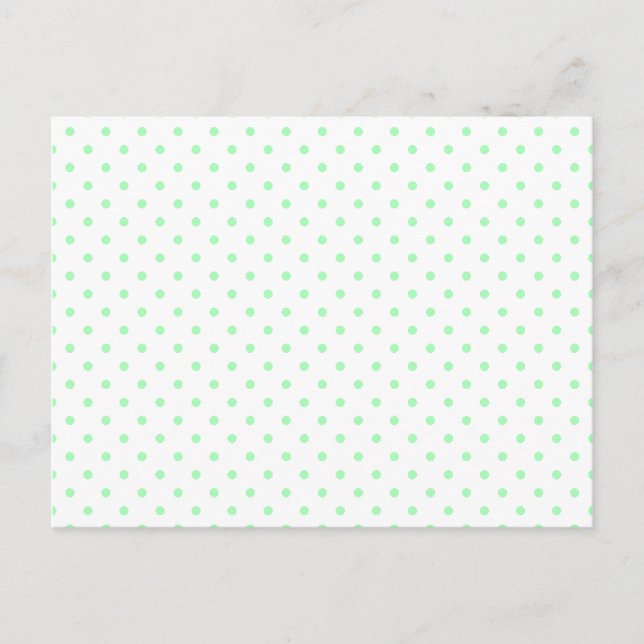 Mint Green Polka Dots Postcard (Front)