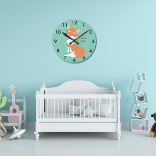 Woodland Nursery Decor, Fox Clock