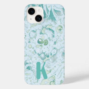 Mint green psychedelic monogram Case-Mate iPhone 14 case