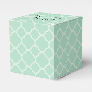 Mint Green Quatrefoil Custom Favour Gift Box