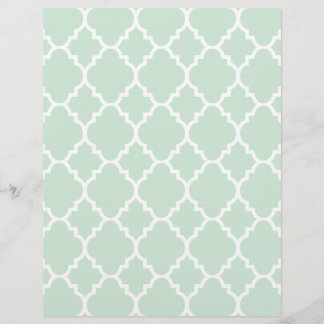 Mint Green Quatrefoil Moroccan Pattern
