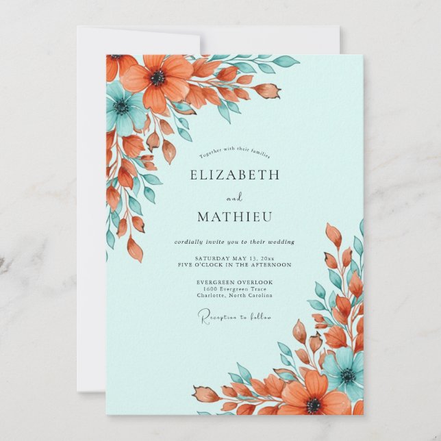 Mint Green Radiant Spring Wedding Invitation (Front)
