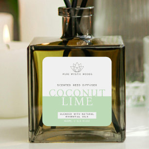 Mint green reed diffuser square sticker