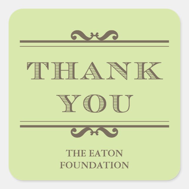 Mint green refine elegance thank you labels (Front)