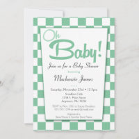 Mint Green Retro 50s Diner Baby Shower Invitation