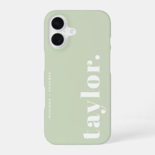 Mint Green Retro Typography Personalised iPhone 16 Case