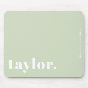 Mint Green Retro Typography Personalised Mouse Mat