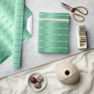 Mint Green Ribbon Bow Bridal Shower Wrapping Paper