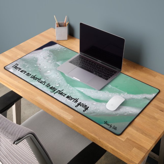Mint Green Rose Encouragement Desk Mat (Office 2)