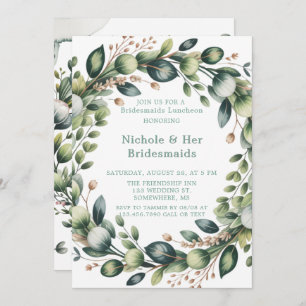 Mint Green & Sage Eucalyptus Bridesmaids Luncheon Invitation