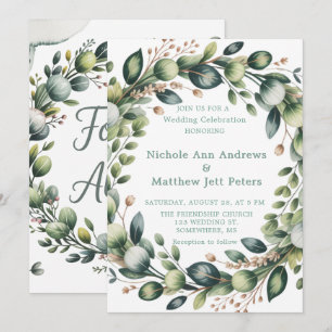 Mint Green & Sage Green Eucalyptus Wedding Invitation