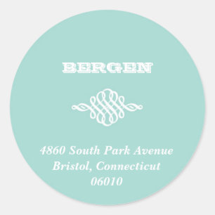 Mint green scroll Christmas holiday address label