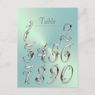 Mint Green Sheen Table Number Postcard