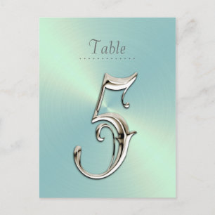 Mint Green Sheen Table Number Postcard