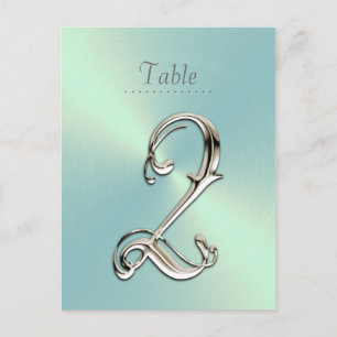 Mint Green Sheen Table Number Postcard