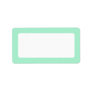 Mint green solid colour border blank label