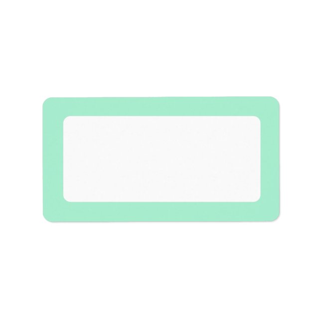 Mint green solid colour border blank label (Front)