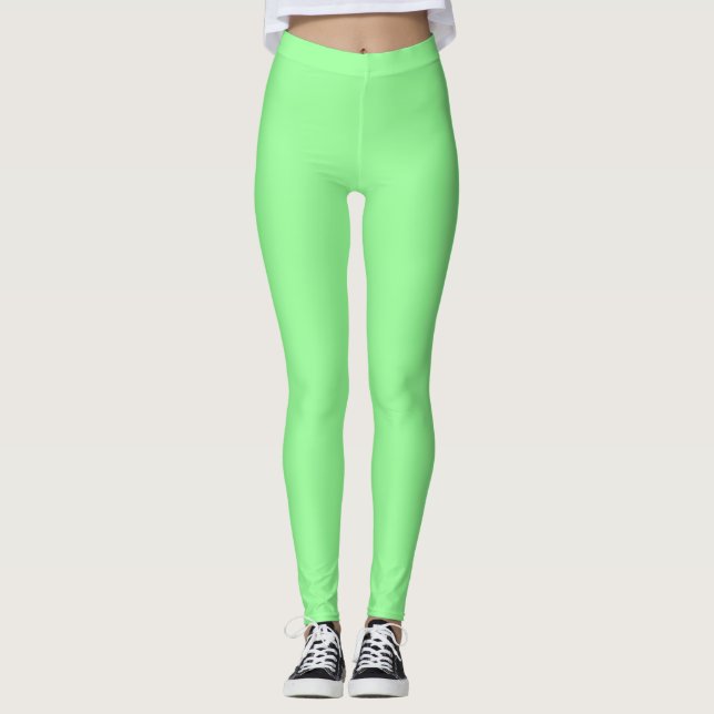 Mint Green Solid Colour Leggings (Front)