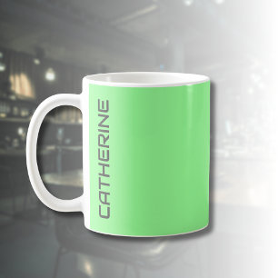 Mint Green Solid Colour Personalised  Coffee Mug