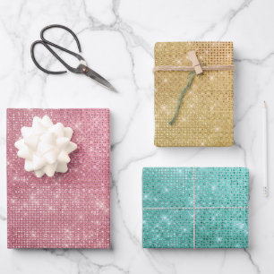 Mint Green Sparkle Wrapping Paper Sheet