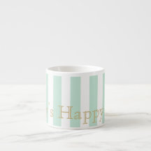 Mint Green Striped Espresso Mug