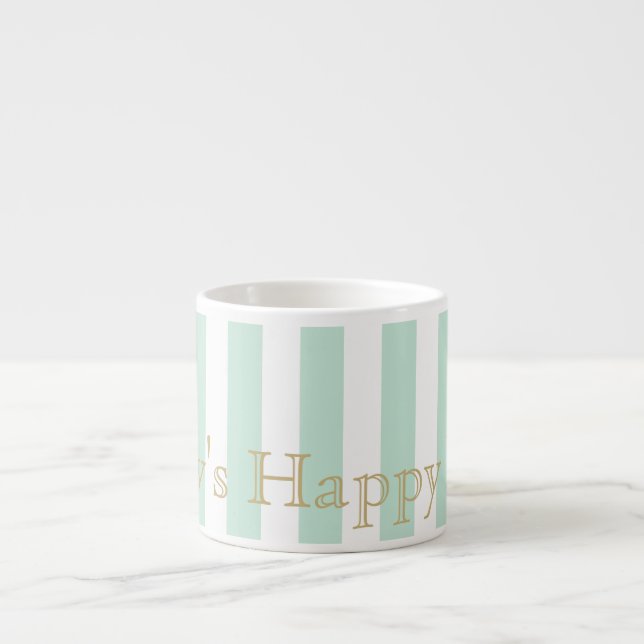 Mint Green Striped Espresso Mug (Front)