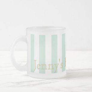 Mint Green Striped Mug Custom Design